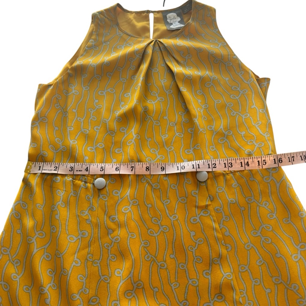 Anthropologie Girls from Savoy Take Action Mini Dress 2 Gold Yellow 100% Silk - Picture 14 of 16